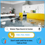 when a water pipe burst in your home. dont wait call us first